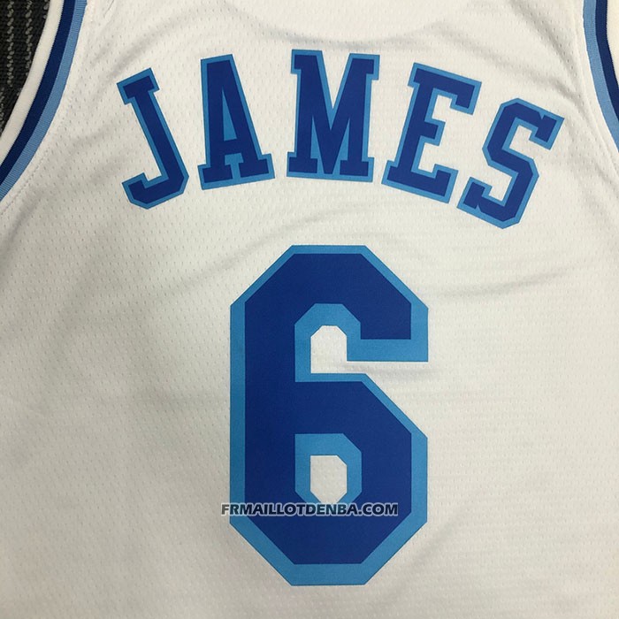 Maillot Los Angeles Lakers LeBron James NO 6 Classic 2019-20 Blanc